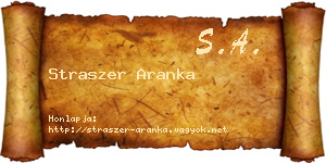 Straszer Aranka névjegykártya