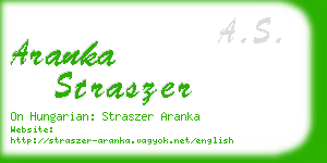 aranka straszer business card